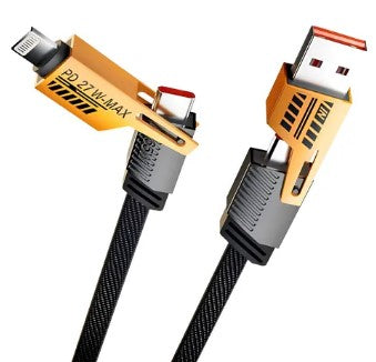 Cabo de Dados USB 4 em 1 de 1 Metro 65W Type-C e Lightning A'Gold CB-74