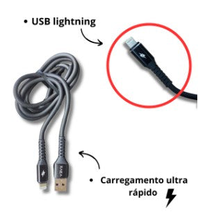Cabo de Dados USB para iPhone Lightning 1 Metro 6.0A Xaea MODX-B21
