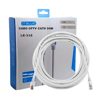 Cabo de Rede Cat6 50 Metros para Internet e Redes IT-Blue LE-318