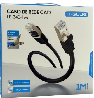Cabo de Rede Cat7 1 Metro com Conector RJ45 It-Blue LE-340-1M