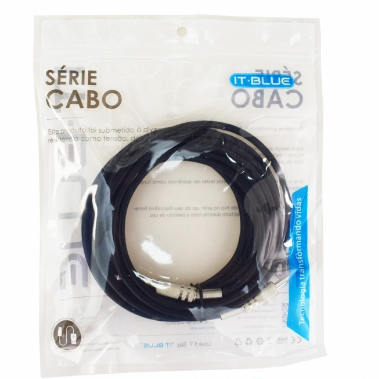 Cabo de Áudio P10 Macho para P10 Macho 5 Metros para Instrumentos IT-Blue LE-5500-5M