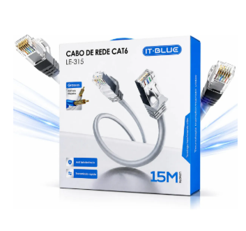 Cabo de Rede Ethernet RJ45 CAT6 15 Metros IT-Blue LE-315