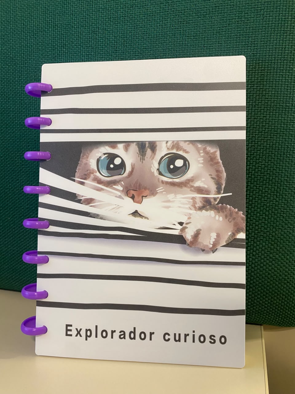 Caderno de Disco Pautado Oi Gato Formato A5 com Sistema de Discos Uniso CPD-A5-073