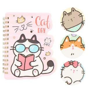 Caderno Decorativo Formato Cat Day A6 com 60 Folhas Uniso CPD-A6-0994