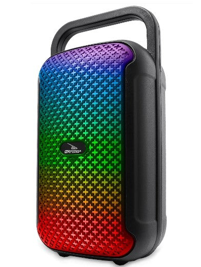 Caixa de Som Bluetooth RGB 12W com Rádio FM, Entrada USB e Micro SD Grasep D-S3210