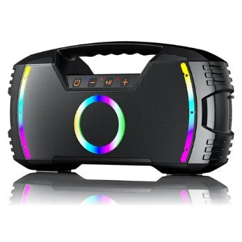 Caixa de Som Bluetooth RGB 60W com USB, Cartão TF, P2 e Rádio FM SomBox D-XK205