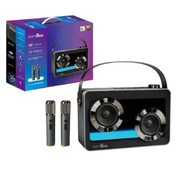 Caixa de Som Bluetooth RGB com Microfone 40W USB e Cartão TF SomBox D-XK307