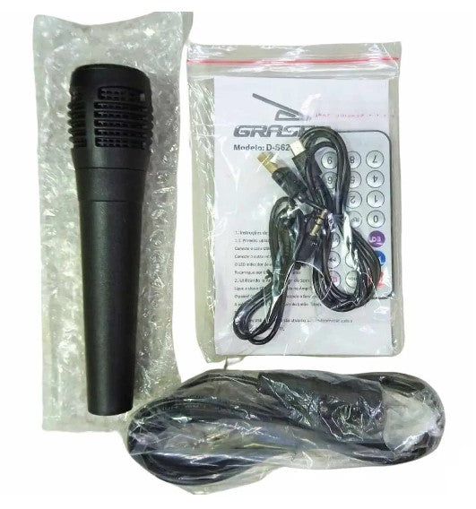 Caixa de Som Bluetooth RGB com Microfone e Controle Remoto 60W Grasep D-S6202