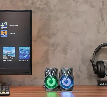 Caixa de Som para Computador USB com Iluminação RGB 5W Knup KP-RO805