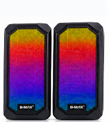 Caixa de Som para PC e Notebook com Iluminação RGB 5V Cabo 1,6m B-Max BM-S210