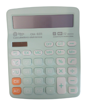 Calculadora Eletrônica com Carregamento Solar e 12 Dígitos Oasis OIA-8311