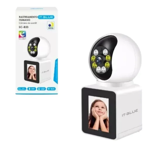 Câmera Wi-Fi com Tela LCD 2,4 Polegadas 4MP IT-Blue SC-B33