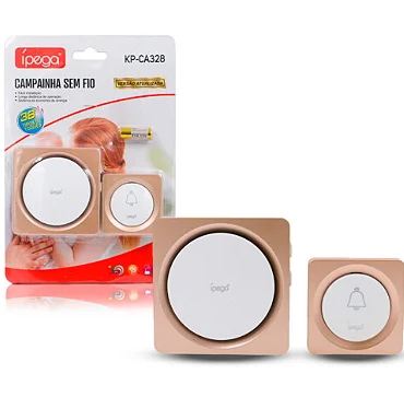 Campainha Sem Fio 12V Bivolt de Longa Distância Com 38 Toques Ípega KP-CA328