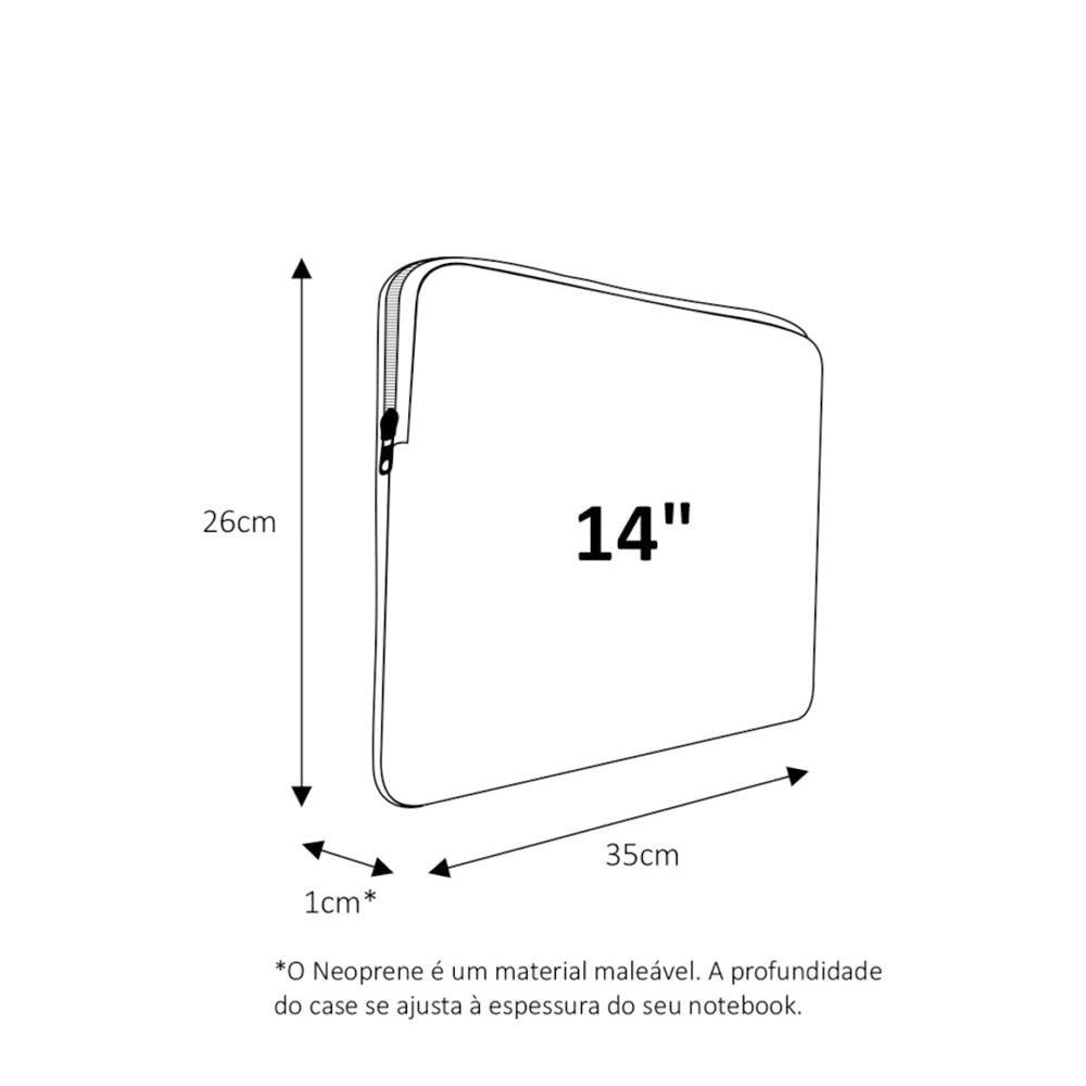 Case para Notebook Basic 14" ET em Neoprene com Zíper Reliza 006352