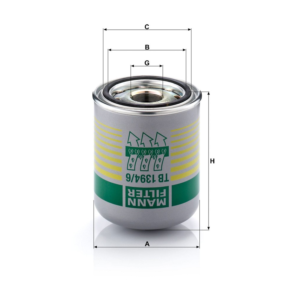 Filtro de Ar Comprimido Mann-filter TB1394/6X Daf CF85/XF105/XF, Fiat Marea/Uno/Marea Weekend, Bmw X3, Mercedes C-CLASS, Volvo S40/V50