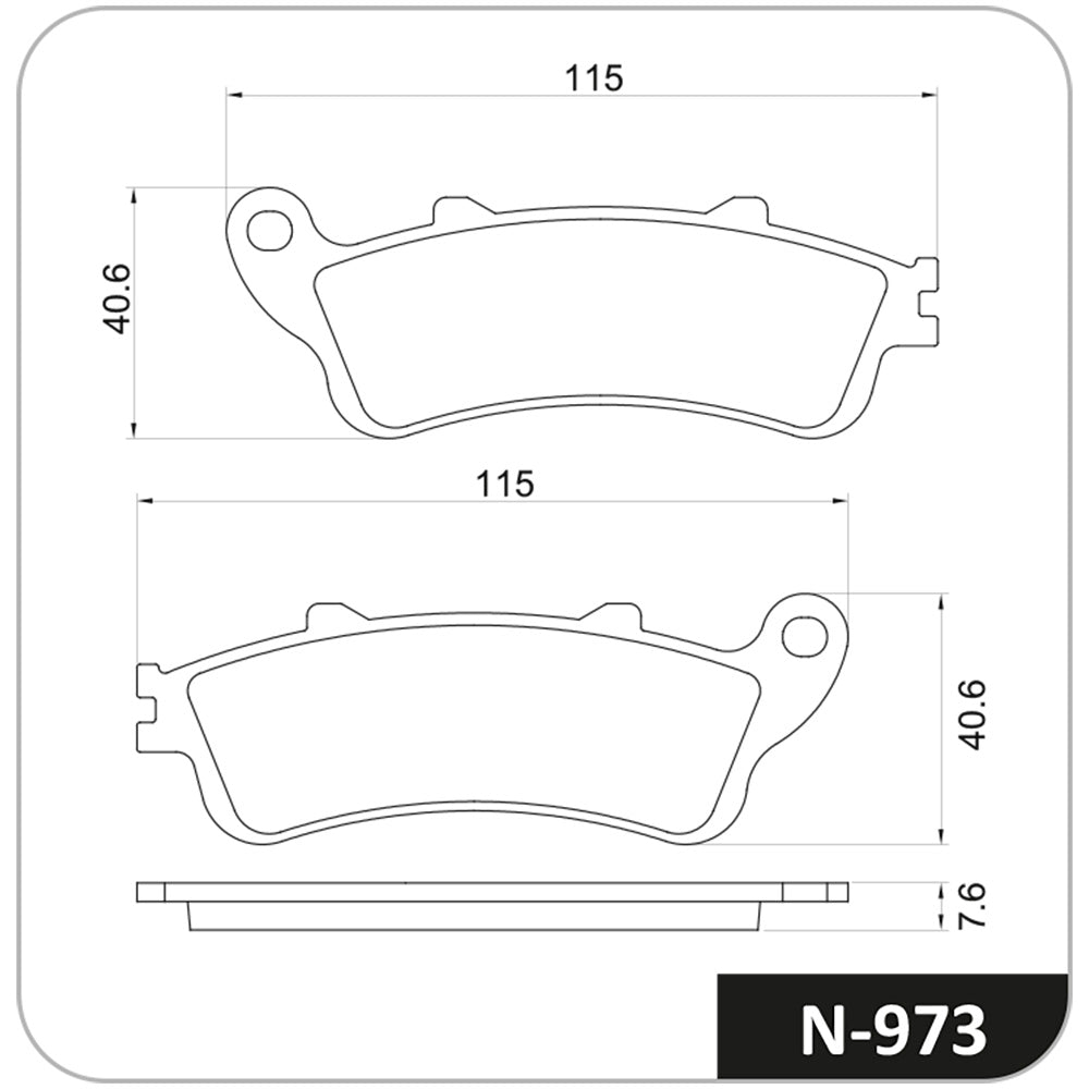Pastilha Linha Racing Cobreq N-973 Honda XL 1000V/VT 1300/CBR 1100XX/Vtx 1800C/GL 1800 Gold Wing/ST 1100