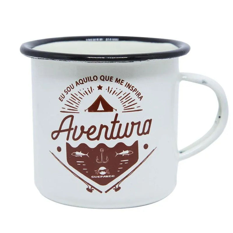 Caneca Aluminio Esmaltado Aventura Camping Pesca Guepardo