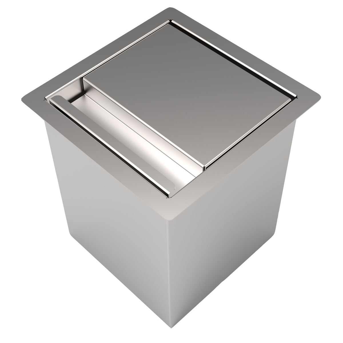 Lixeira de Embutir Quadrada Inox Saro CLL 4 Litros de Bancada