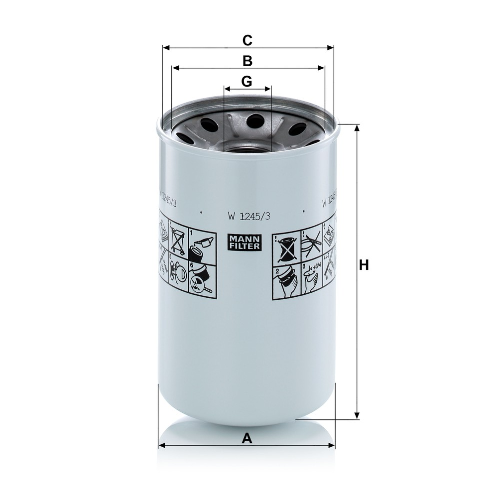 Filtro de Óleo Blindado Mann-filter W1245/3X Case Mxm 135 4X4