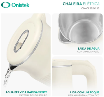Chaleira Elétrica Inox 1,6L 127V 1200W Onistek ON-CL202