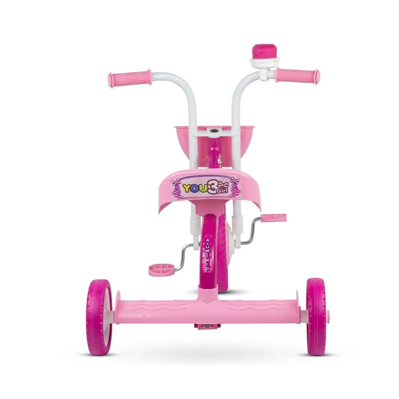 Triciclo Infantil De Alumínio Rosa Nathor You 3 Girl