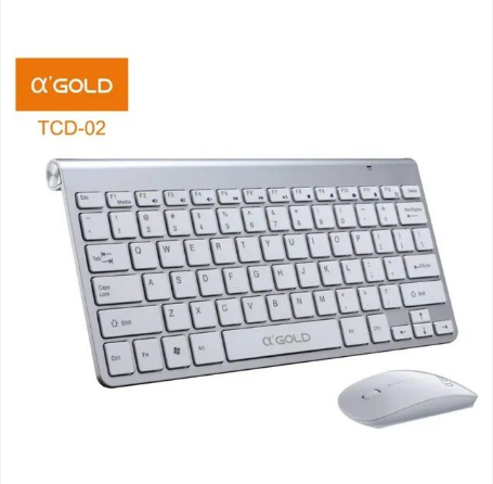 Combo Teclado e Mouse Óptico sem Fio 2.4GHz Layout ABNT2 A'Gold TCD-02