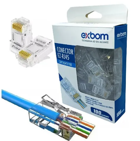 Conector RJ45 Cat6e com 100 Unidades Aitek Sigma-P606