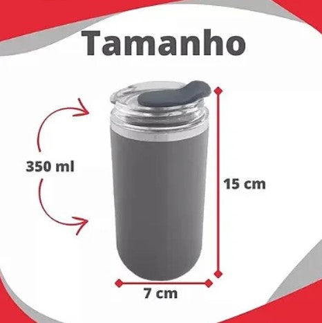 Copo Térmico 350ml Parede Dupla com Tampa Livre de BPA B-Max BM-P1318
