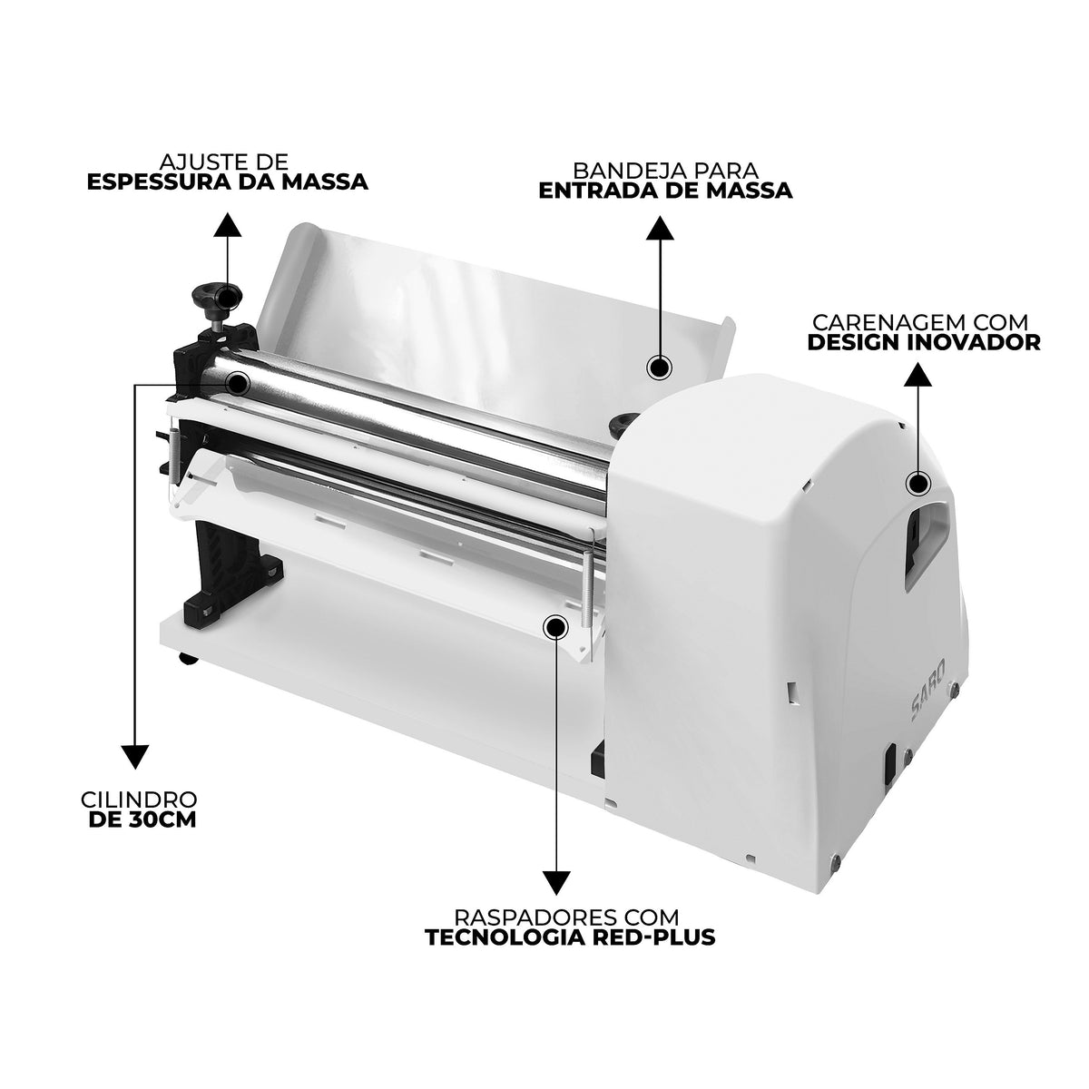 Cilindro Elétrico Standard Antiaderente 30 cm Saro CSA3011 1/3 CV 127V