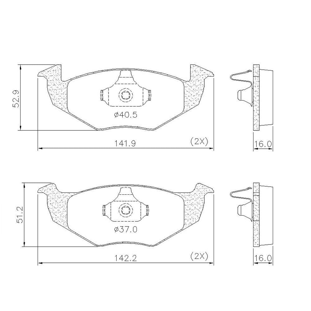 Pastilha de Freio Dianteira Fras-le P-1100 Vw Gol G4/Voyage (5U4, 5U2, 5U6, 5UG)/Gol G6/Saveiro G4/Gol G5/Parati IV Variant (5W5)
