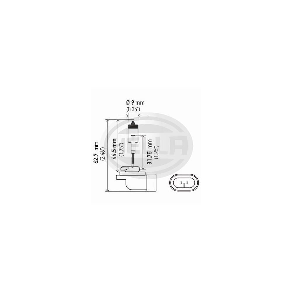 Lâmpada 12v 27w Pgj13 T3.25 H27/2 Hella 881 Universal Automovéis e Utilitários Leves/Ônibus/Motos/Máquinas Agrícolas/Caminhões