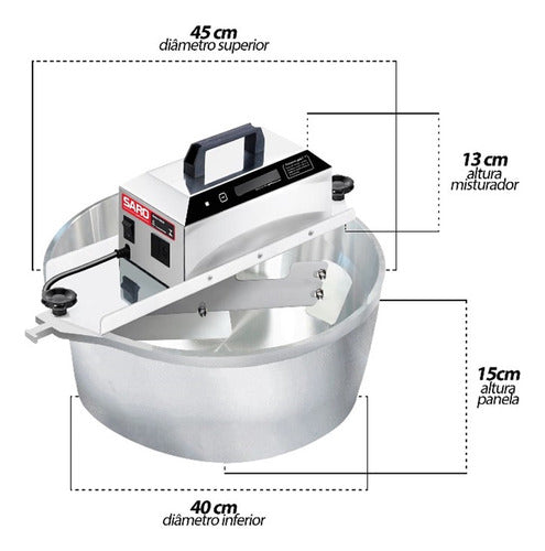 Misturador Eletrico 21l Panela Automatica Bivolt Saro