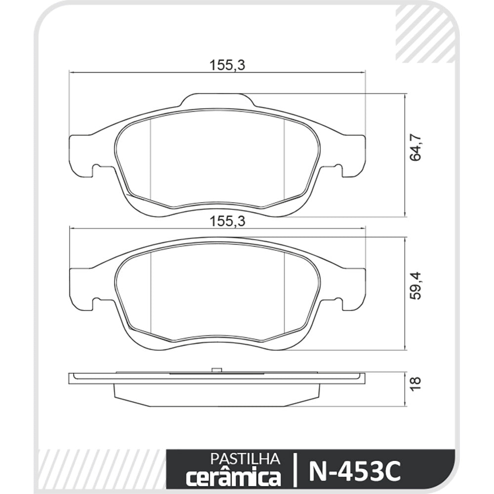 Pastilha de Freio Cobreq N-453C Renault Captur/Duster/Oroch/Fluence/Sandero