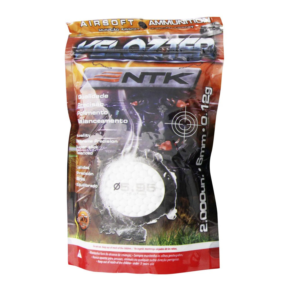 Munição Esferas Airsoft Bbs Velozter Ntk 0.12g 6mm 2000un