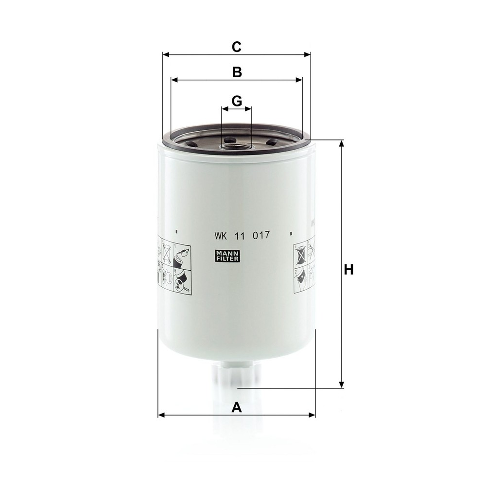 Filtro Blindado Combustível Mann-filter WK11017 John Deere JD 9660 Cts/9650/9560 R/9750/8320 R