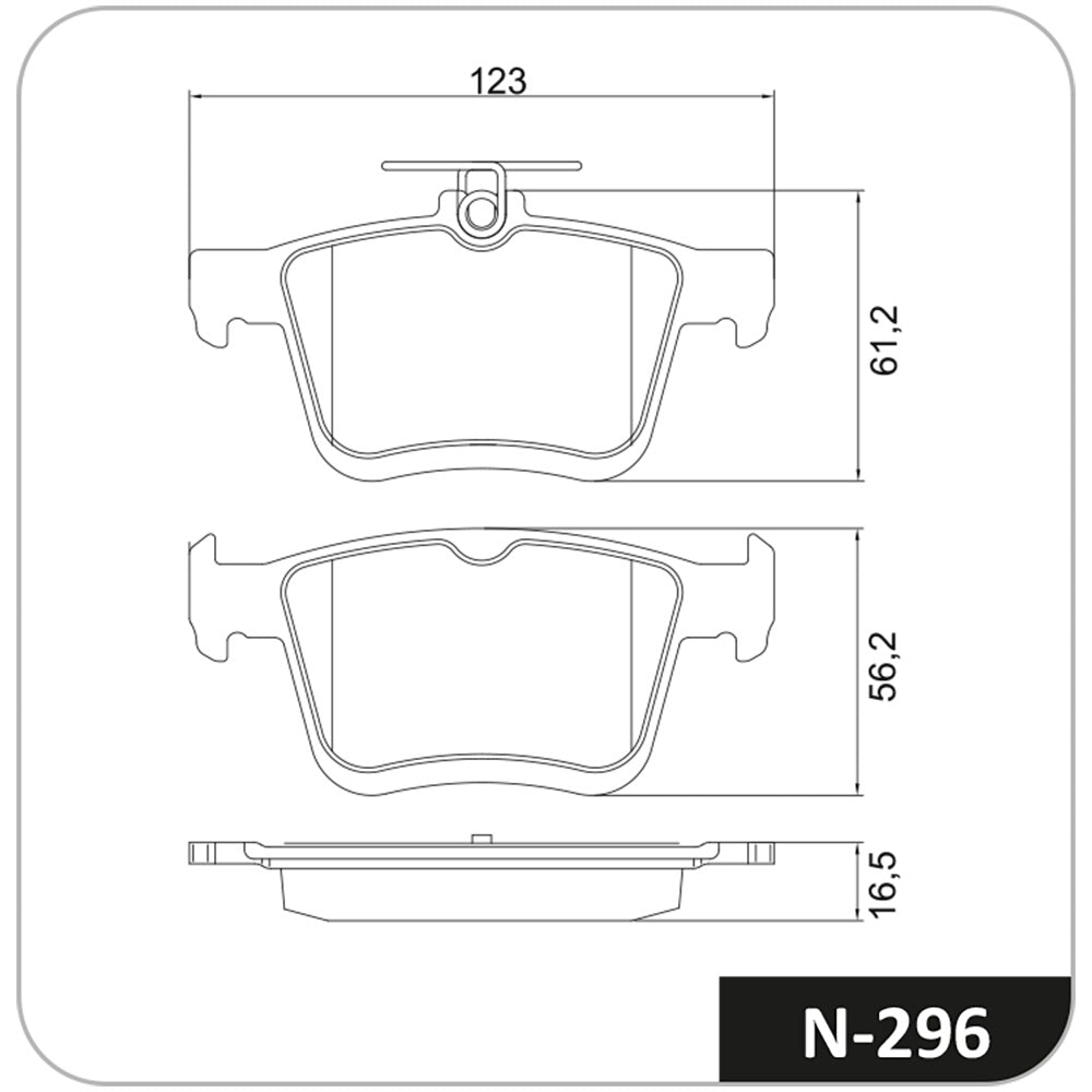 Pastilha de Freio Cobreq N-296 VW Golf Variant/Golf/Tiguan/Passat/Jetta/Taos/Passat Variant, Audi TT/A3/A3 Sedan/Tts/S3