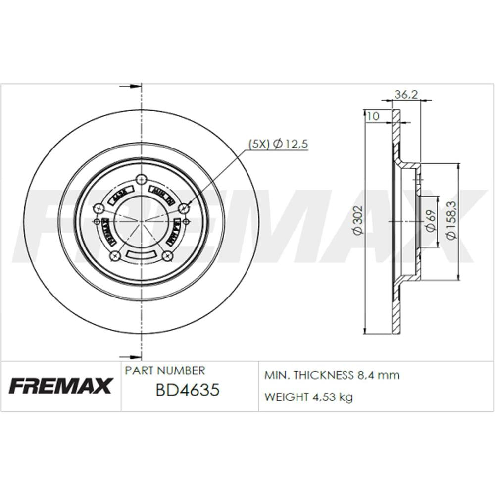 Disco Fremax BD4635 Caixa com 2 Mitsubishi Asx/Outlander/Eclipse Cross