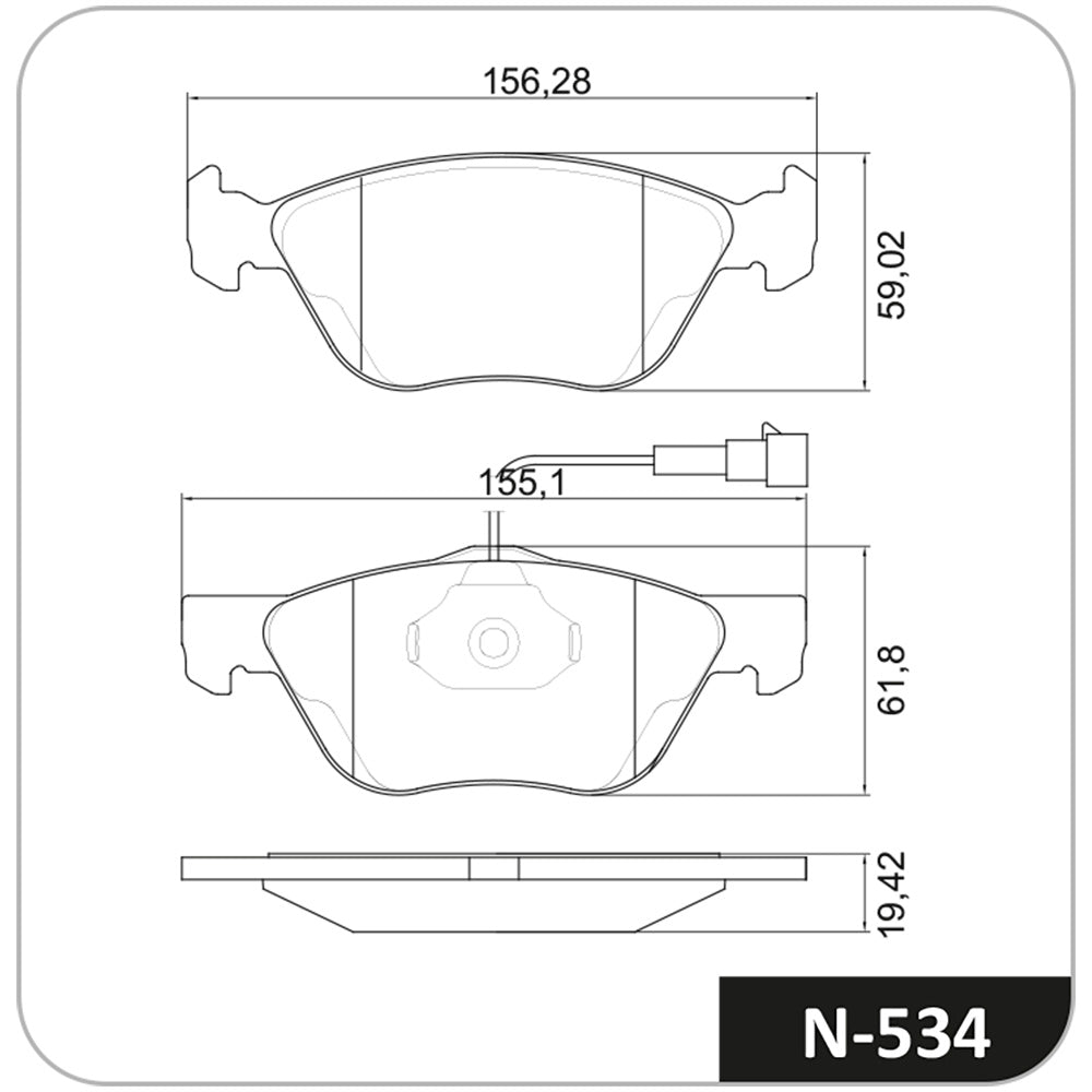 Pastilha de Freio Cobreq N-534 Alfa Romeo 147/Spider/156/155/145, Fiat Marea Weekend/Marea