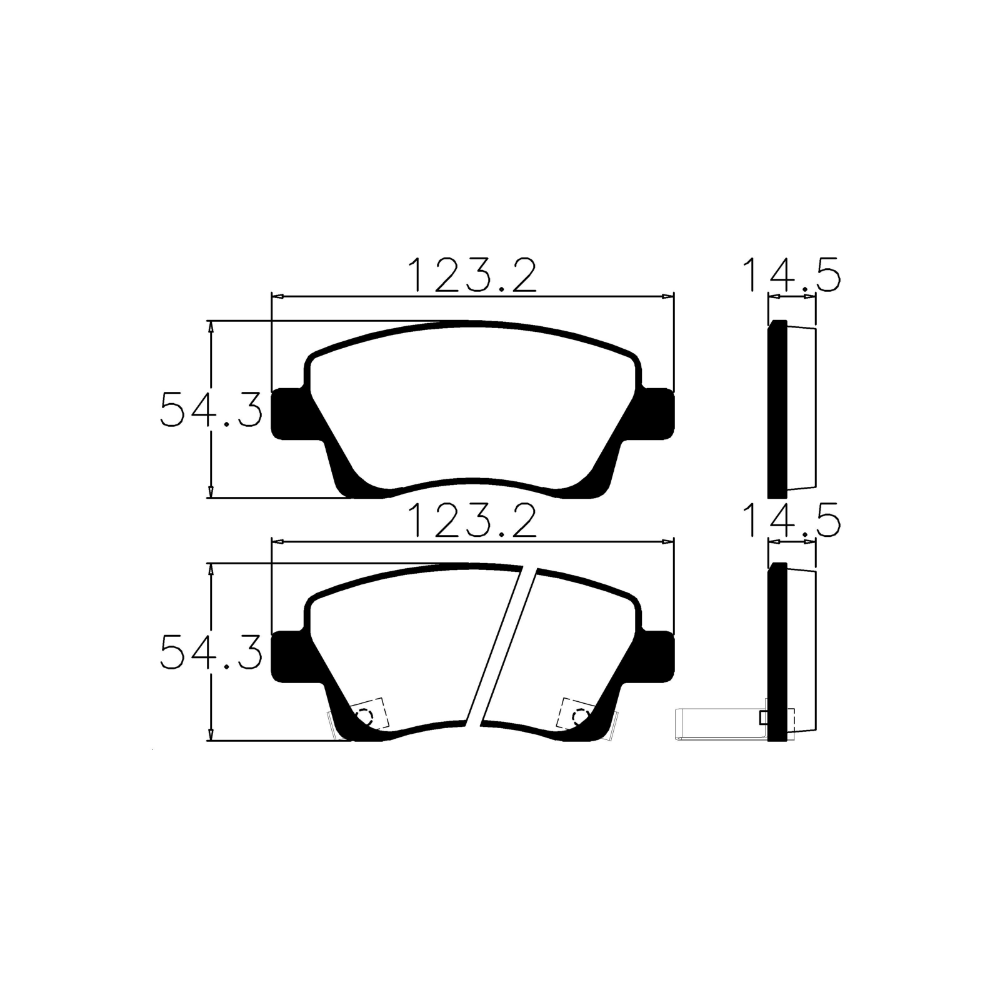 Pastilha de Freio Dianteira Authomix PFA1438 Toyota Yaris Sedan/Etios/Etios Sedan/Yaris/Etios Cross
