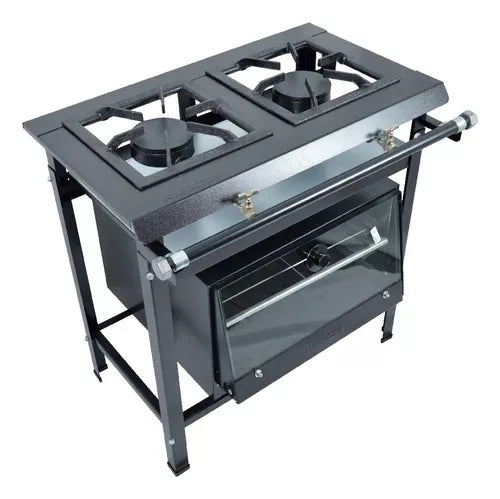 Fogão Baixa Pressão  P8 2 Bocas Qd 40x40 - C/ Forno 67 L