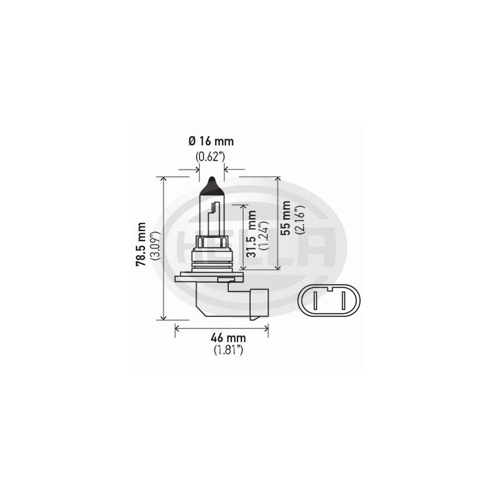Lâmpada 12v 55w P22d T4 Hb4 Hella 9006 Universal Máquinas Agrícolas/Ônibus/Caminhões/Motos/Automovéis e Utilitários Leves