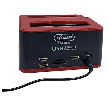 Dock Station Case para 2 HD SATA 2,5 e 3,5 USB 2.0 Knup KP-HD819