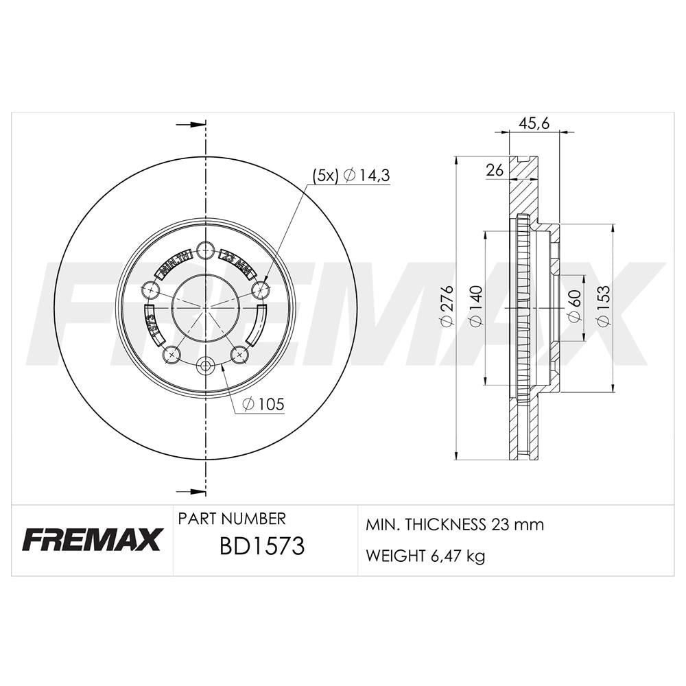 Disco de Freio Fremax BD1573 Caixa com 2 GM Tracker/Montana