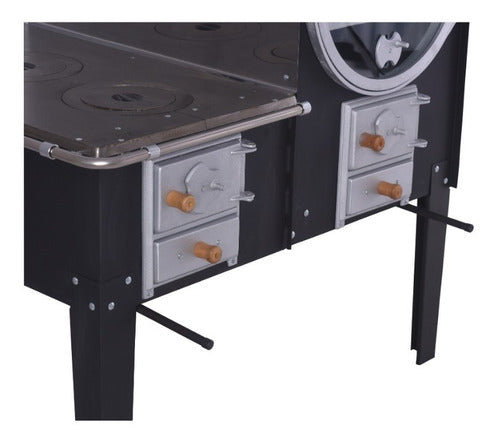 Forno Com Fogão A Lenha - Interno Inox Brilhante (80cm)forne