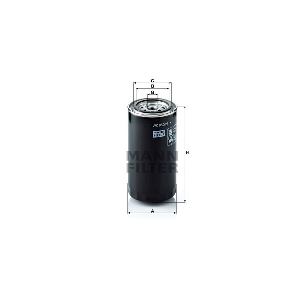 Filtro Blindado Combustível Mann-filter WK950/21 Iveco Tector/Vertis HD/Tector Attack/Eurocargo/Vertis/Cursor 330/Tector Stradale/Iveco Bus