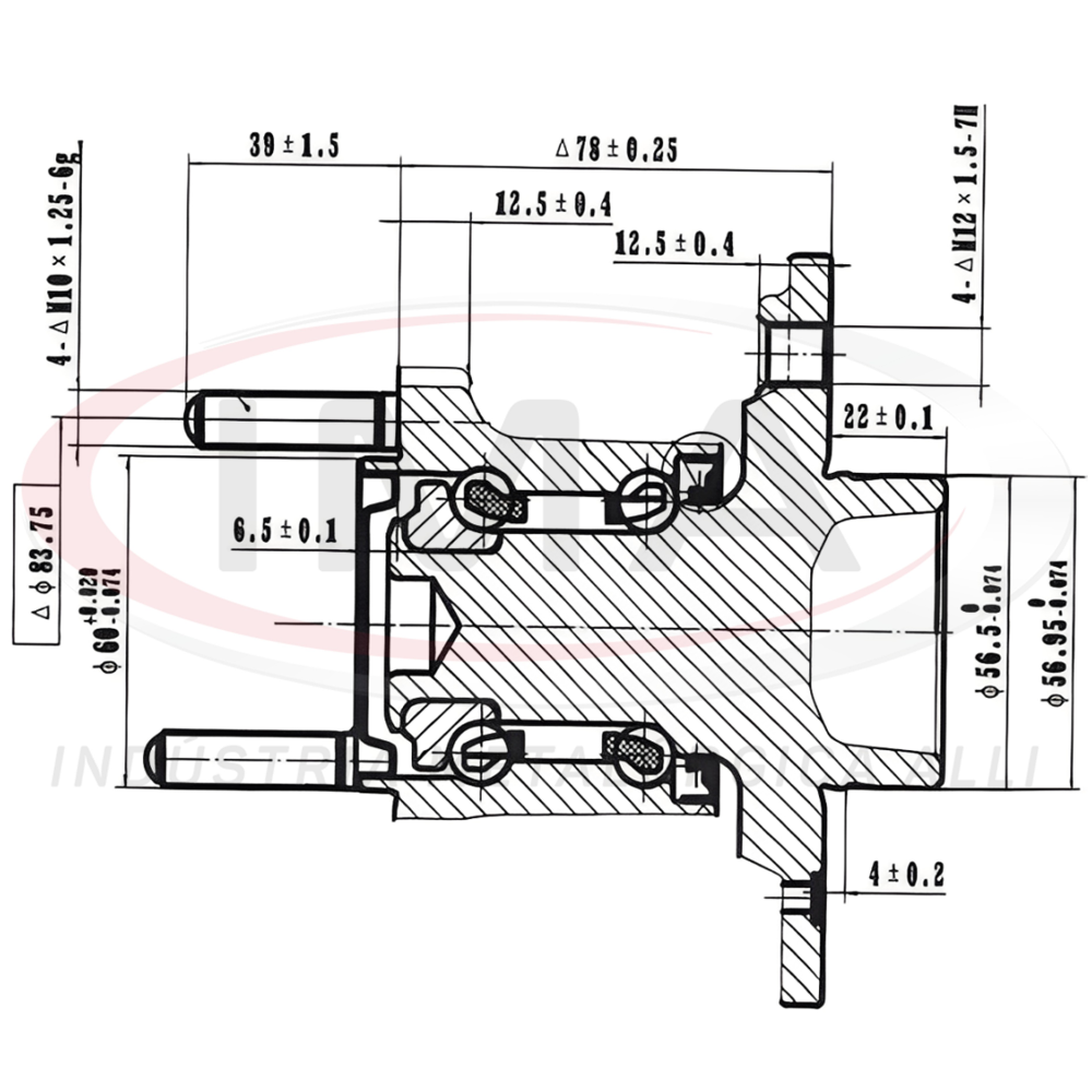 Cubo de Roda Traseiro com Rolamento Ima AL-114 GM Astra/Meriva/Vectra/Montana/Zafira