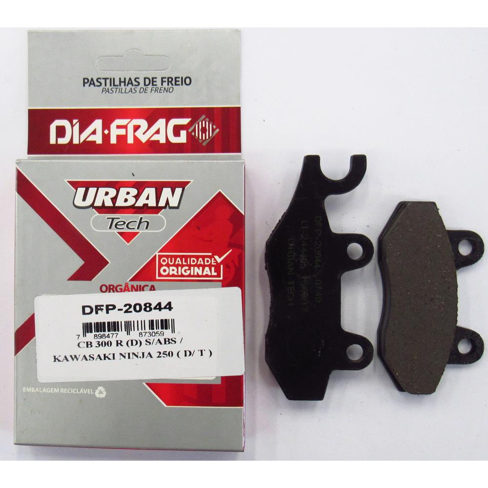 Pastilha de Freio Dia-frag DFP-20844 Kawasaki Ninja 300, Dafra Apache 150, Honda CB 300R, Yamaha YS 250 Fazer