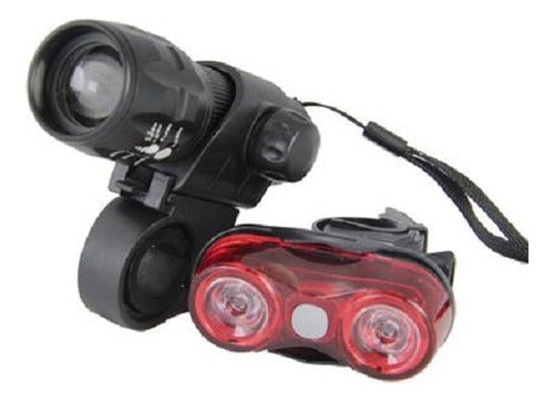 Kit Bike Farol E Pisca Traseiro Absolute Farol Jy-359 1 Led