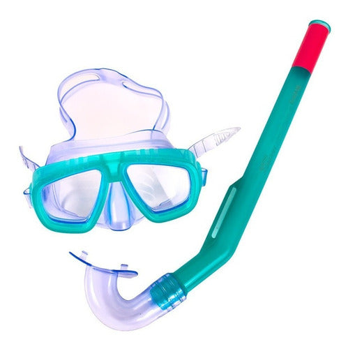 Kit De Mergulho Snorkel + Máscara Infantil Bestway - Verde