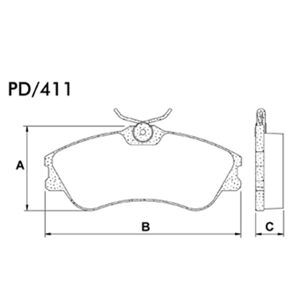 Pastilha de Freio Dianteira Fras-le PD/411 PD/1788 Citroen Xsara Picasso, Peugeot 207